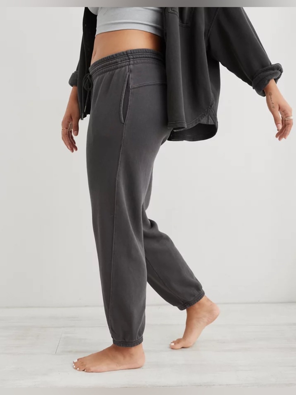 Aerie The Chill Jogger Pant Smoked Gray *flawed*